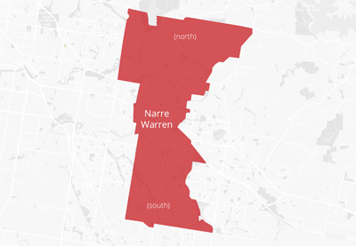 Map of the Narre Warren area